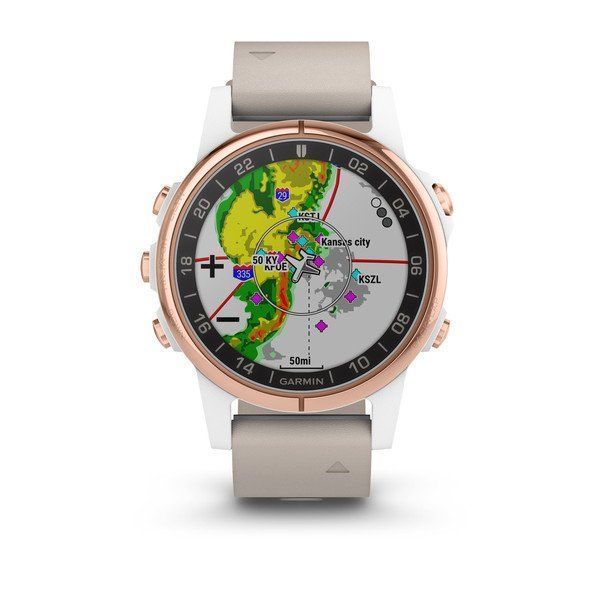 Смарт-годинник для пілотів Garmin D2 Delta S з бежевим шкіряним ремінцем 010-01987-31 фото