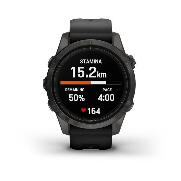 Смарт-годинник Garmin epix Pro (Gen 2) Sapphire Edition (42мм) титановий DLC сірий з чорним ремінцем 010-02802-15 фото