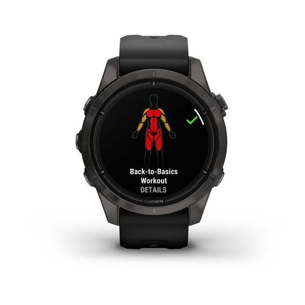 Смарт-годинник Garmin epix Pro (Gen 2) Sapphire Edition (42мм) титановий DLC сірий з чорним ремінцем 010-02802-15 фото